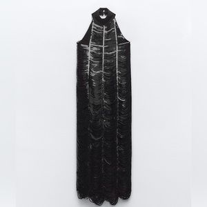 ZARA SEQUIN KNIT HALTER DRESS
